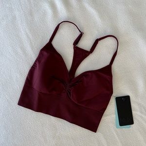 NUX Active Light Compression Bra - Maroon, Burgundy, Malbec Wine Red